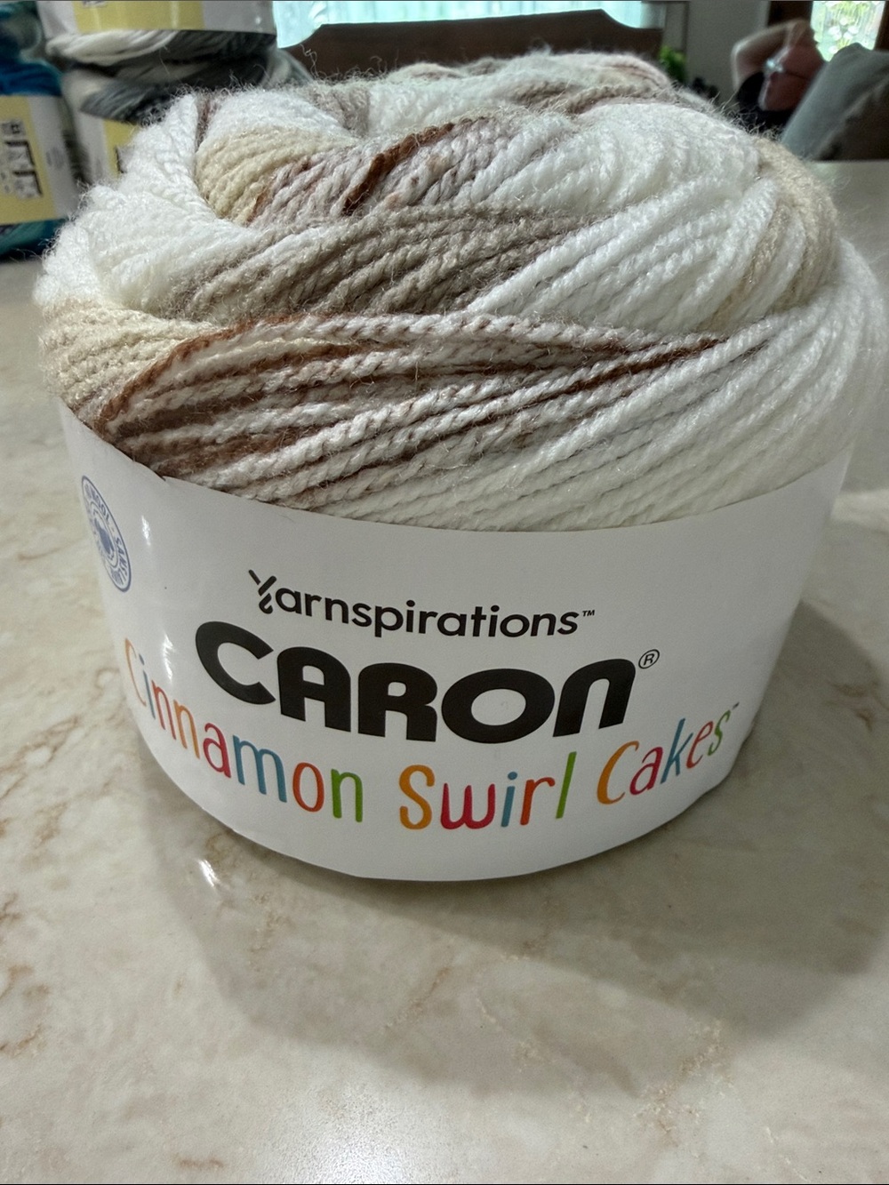 Carbon Cinnamon Swirl Cakes Yarn - White & Brown chocolate swirl 2 for $20